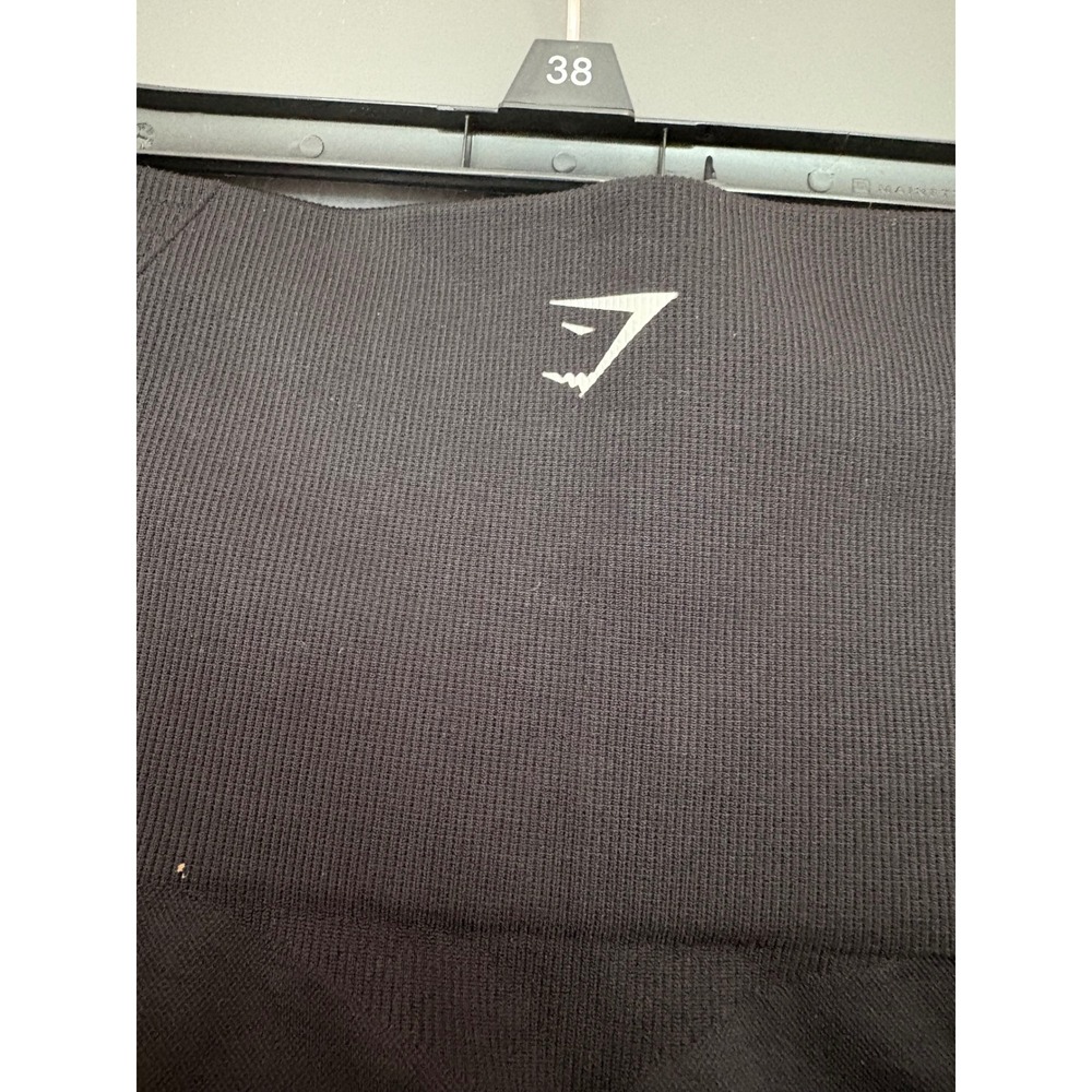 Gymshark Energy+ Seamless Cropped Leggings Black High Waist Eyelet Mesh Workout